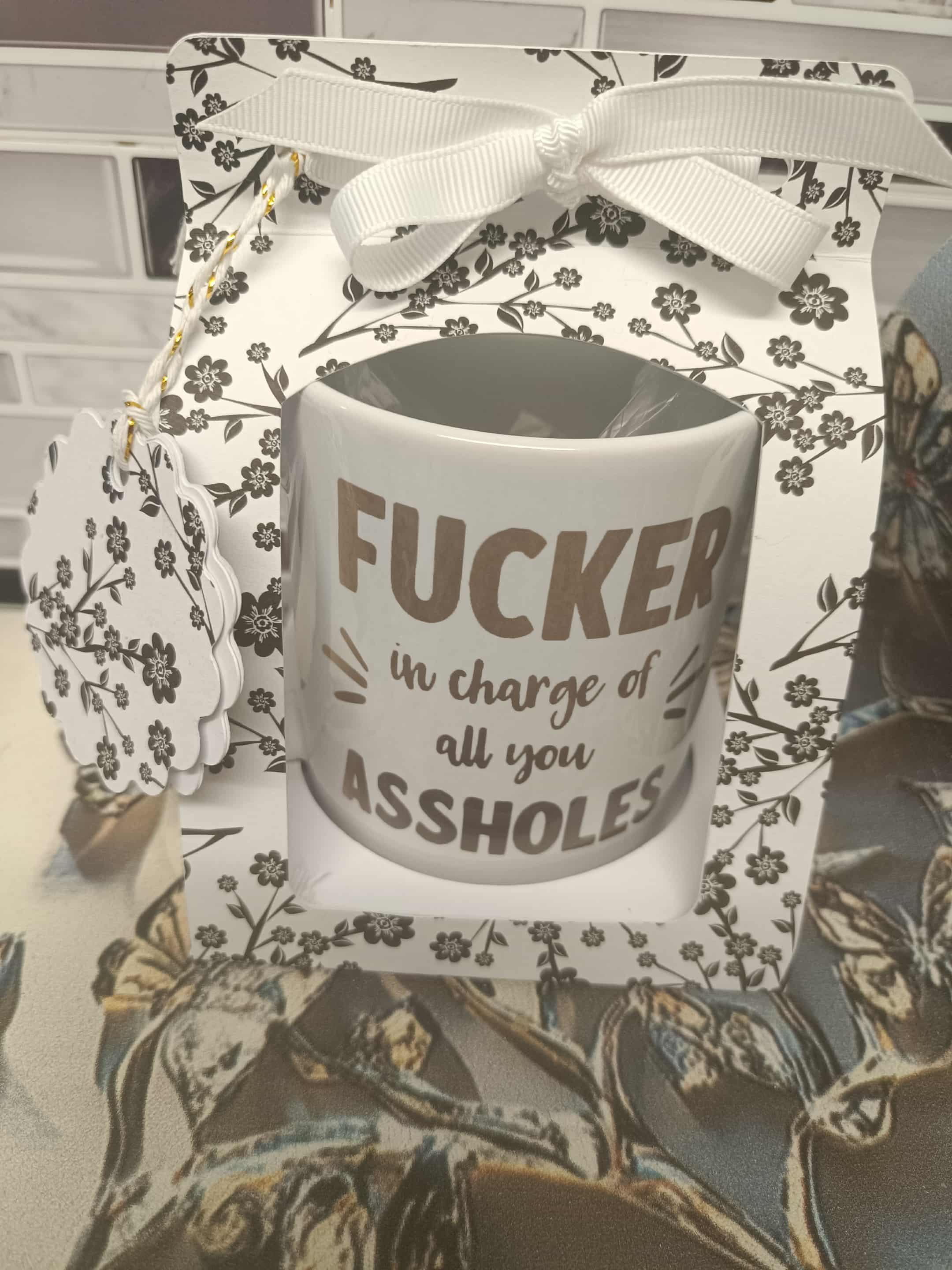 Humorous ceramic gift boxed 11oz mug for boss