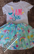 Personalised birthday age t shirt and skirt set