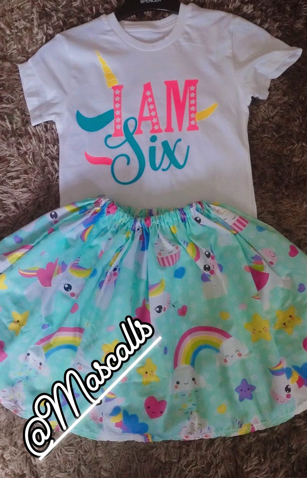 Personalised birthday age t shirt and skirt set